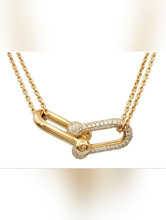 Anthropologie Jewelry - Gold Pavé Link Necklace